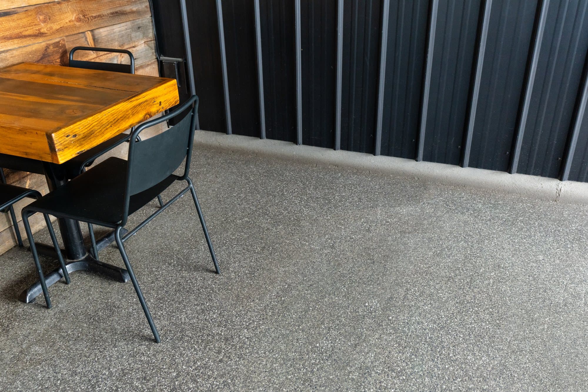 Durable coated concrete floor in a working brewery